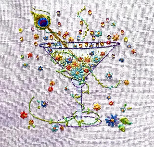 Cocktail Time Embroidery Project by Dizzy & Creative