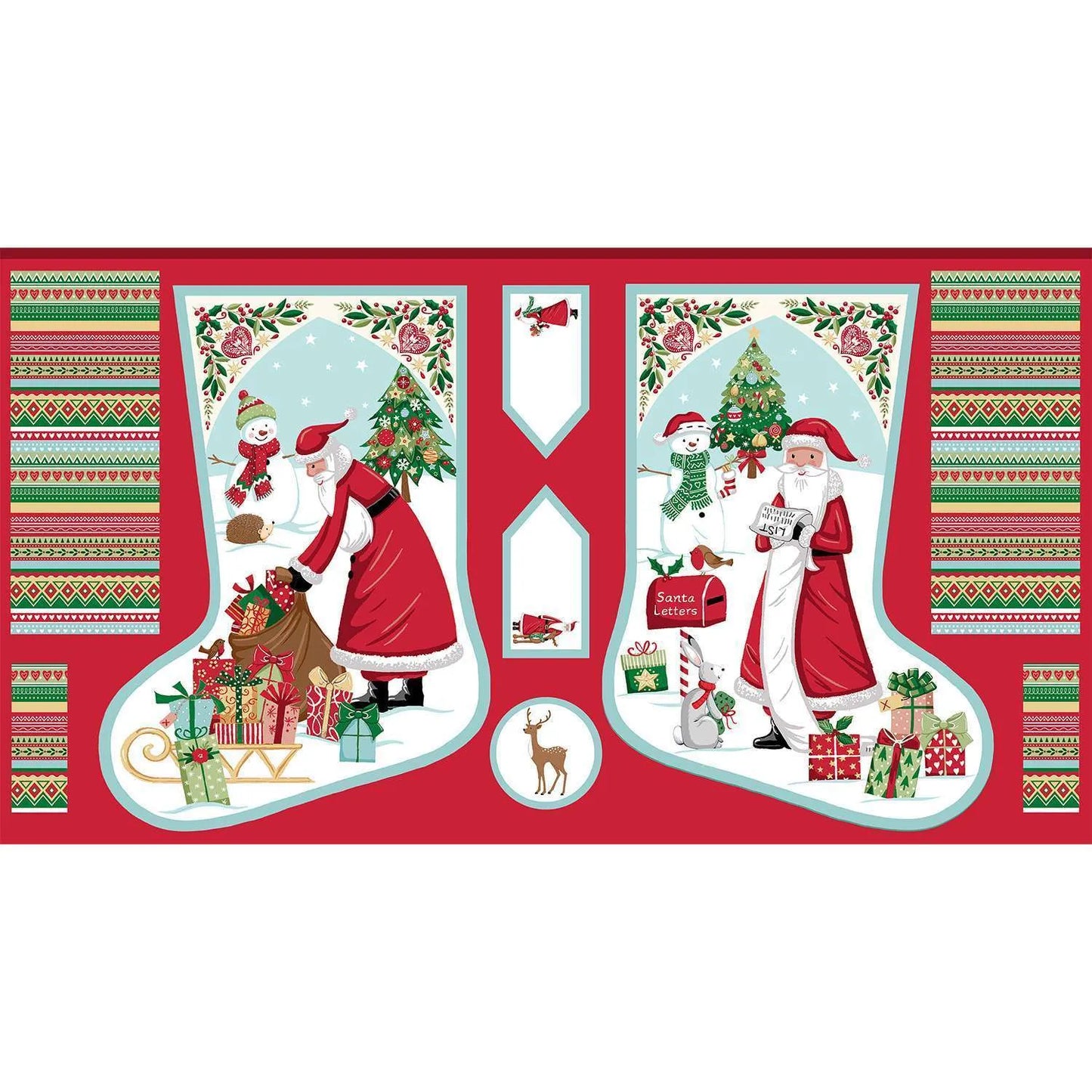 Christmas Wishes Festive Stocking All You Need Fabric Panel Pack