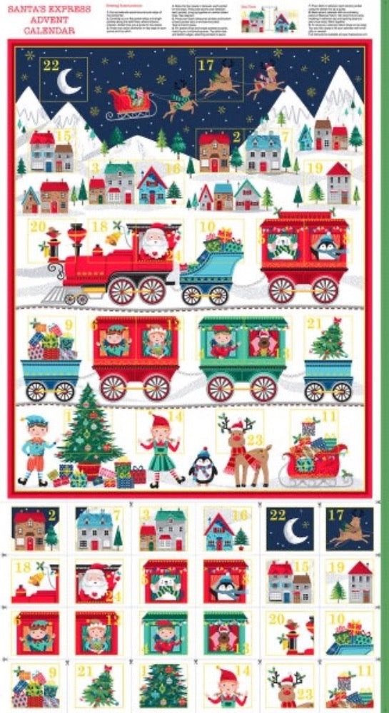 Santa Express Christmas Advent Calendar - 100% Cotton