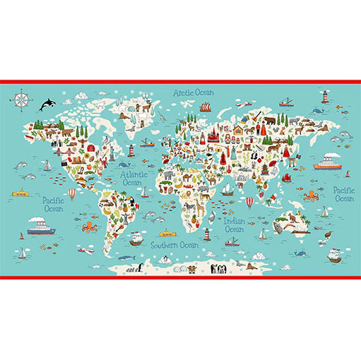 Around the World Fabric Panel - by Makower