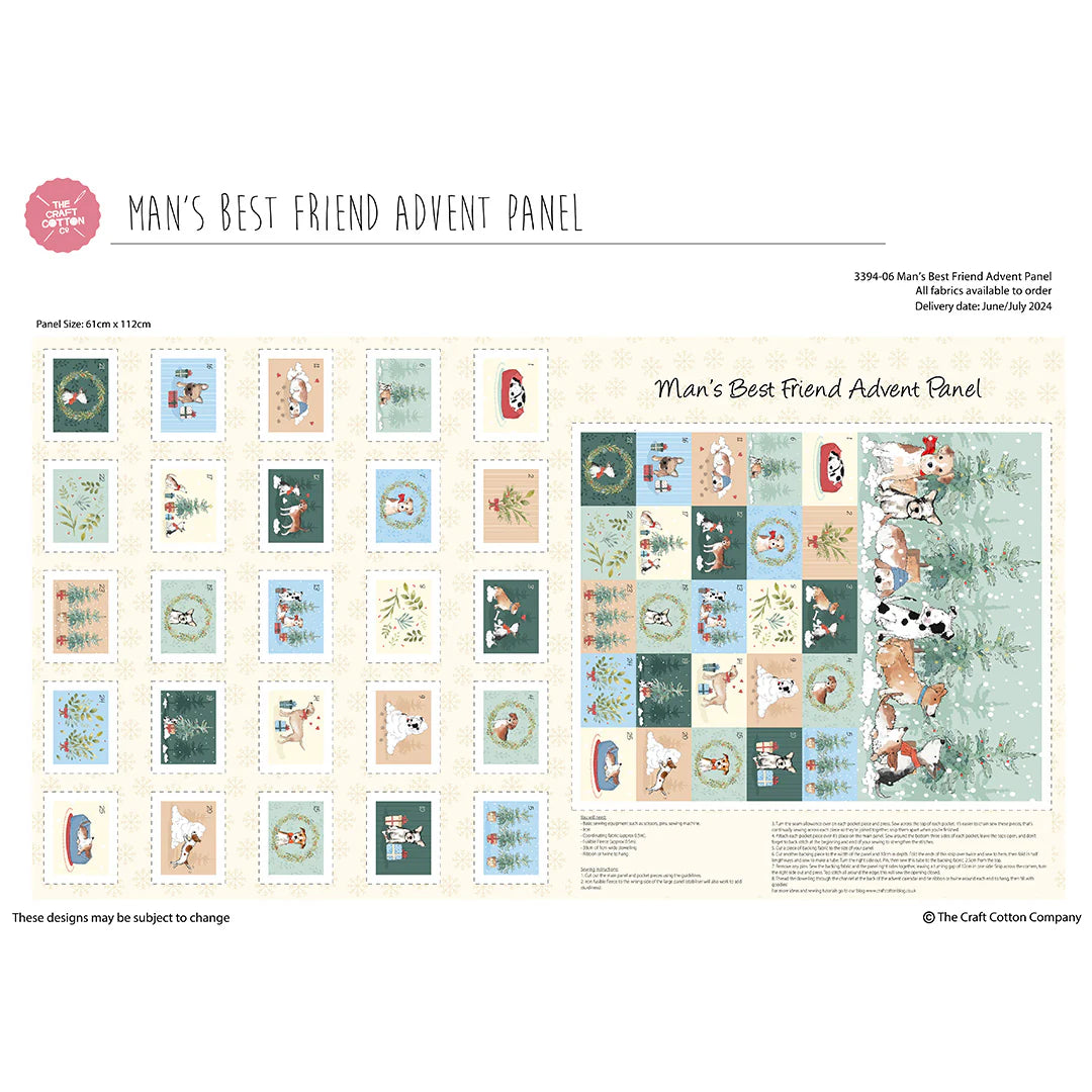 Man's Best Friend Advent ALL YOU NEED Fabric Panel Pack - For Dog Lovers!