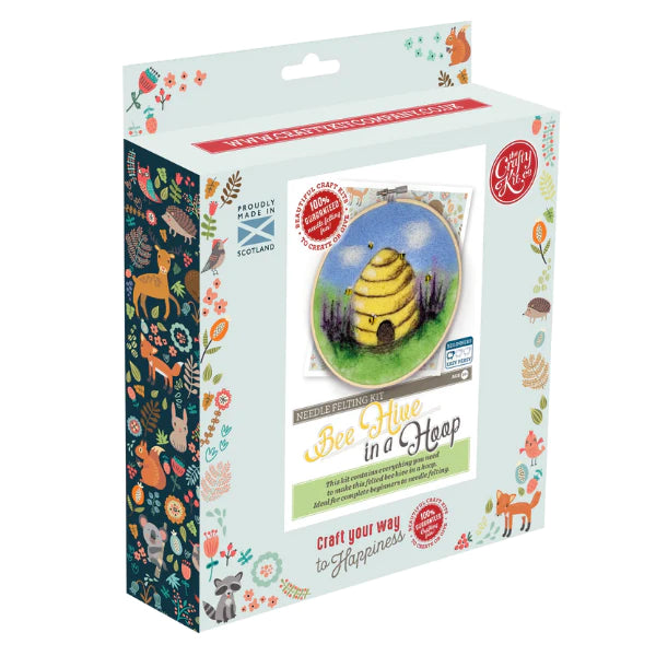 Bee Hive in a Hoop Needle Felting Kit