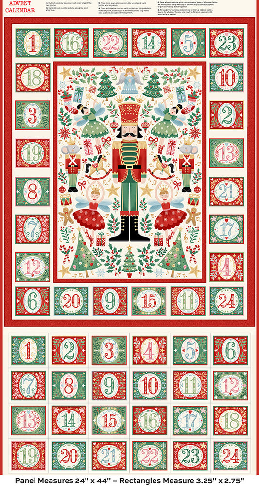 Nutcracker Christmas Advent Calendar ALL YOU NEED Fabric Pack - by Makower