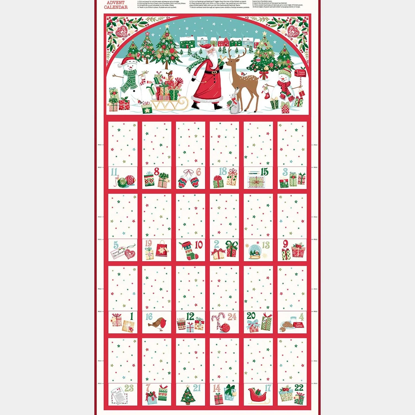 Christmas Wishes Festive Advent Calendar All You Need Fabric Panel Pack