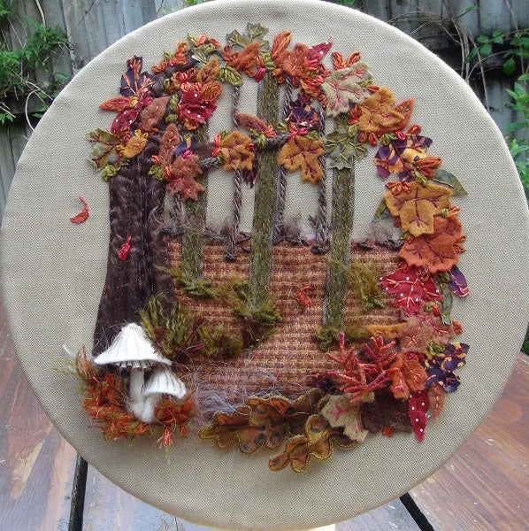 Autumn Collage Stash Buster Embroidery Project - Booklet only
