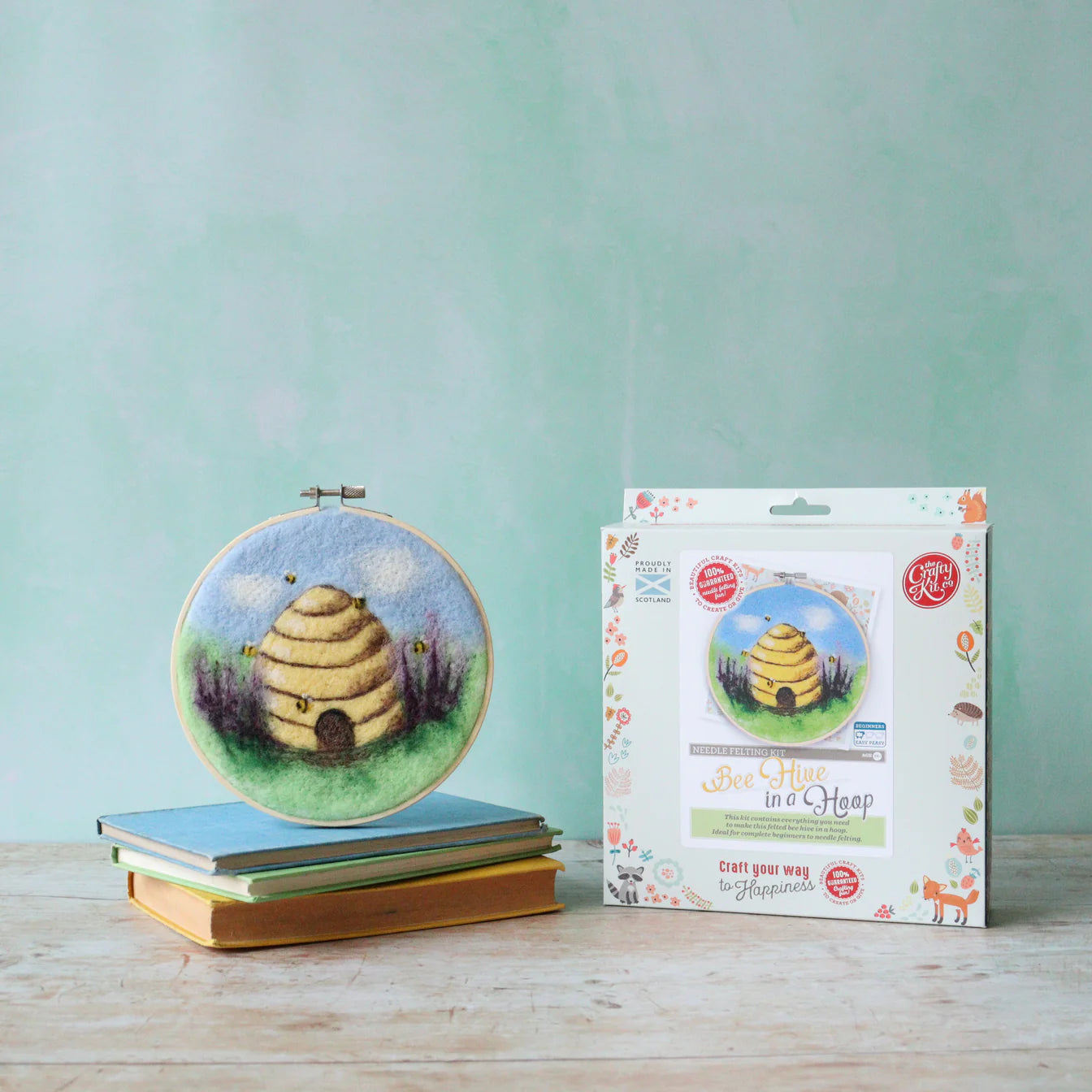 Bee Hive in a Hoop Needle Felting Kit