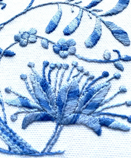 Blue Dresden Embroidery Project - In Two Stitch Steps