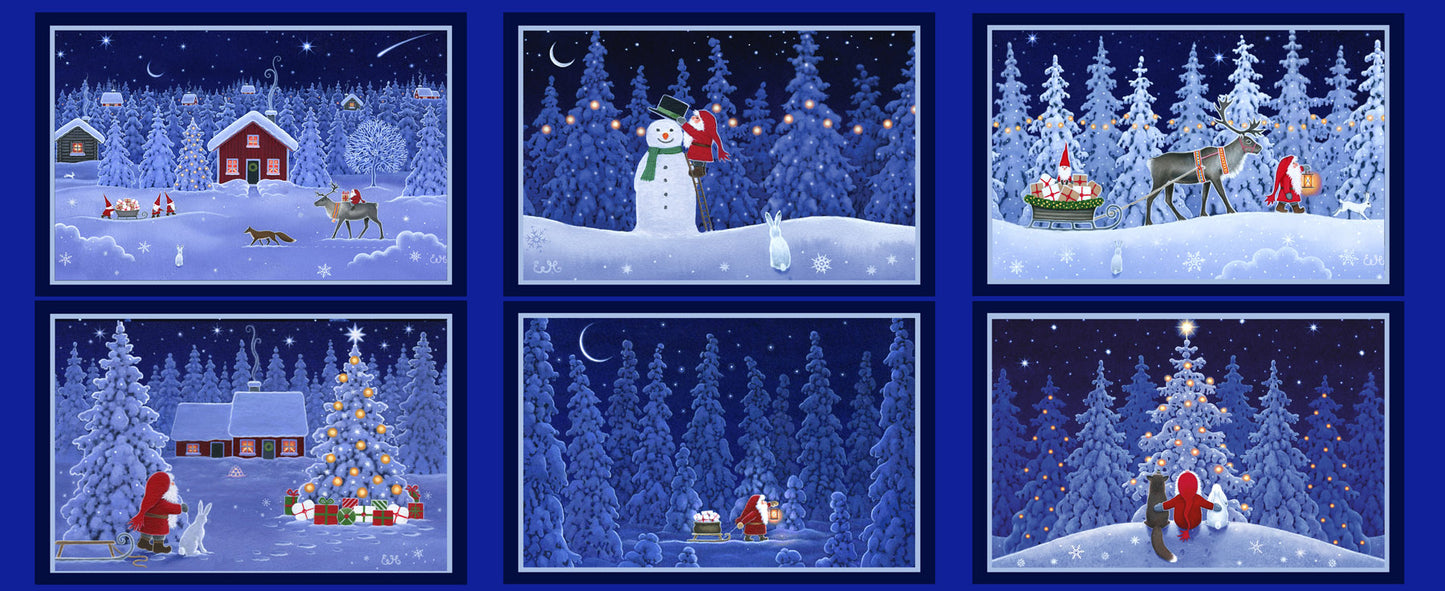 Christmas Festive Table Place Mats Fabric Panel - Tomtens Forest Friends