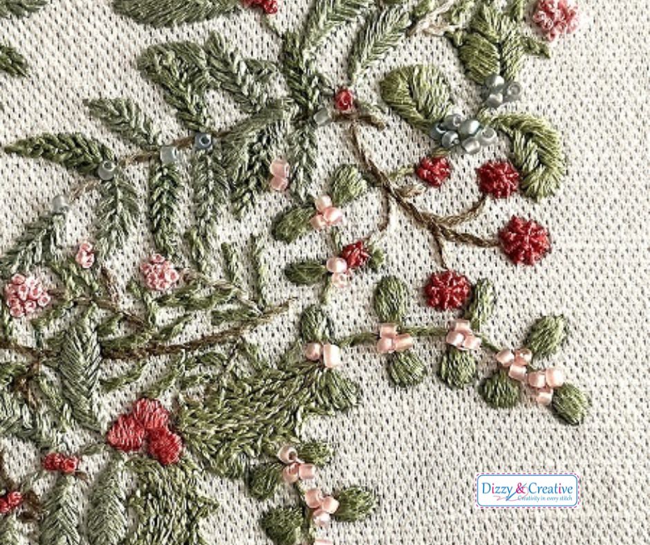 Christmas Wreath Embroidery Project by Dizzy & Creative