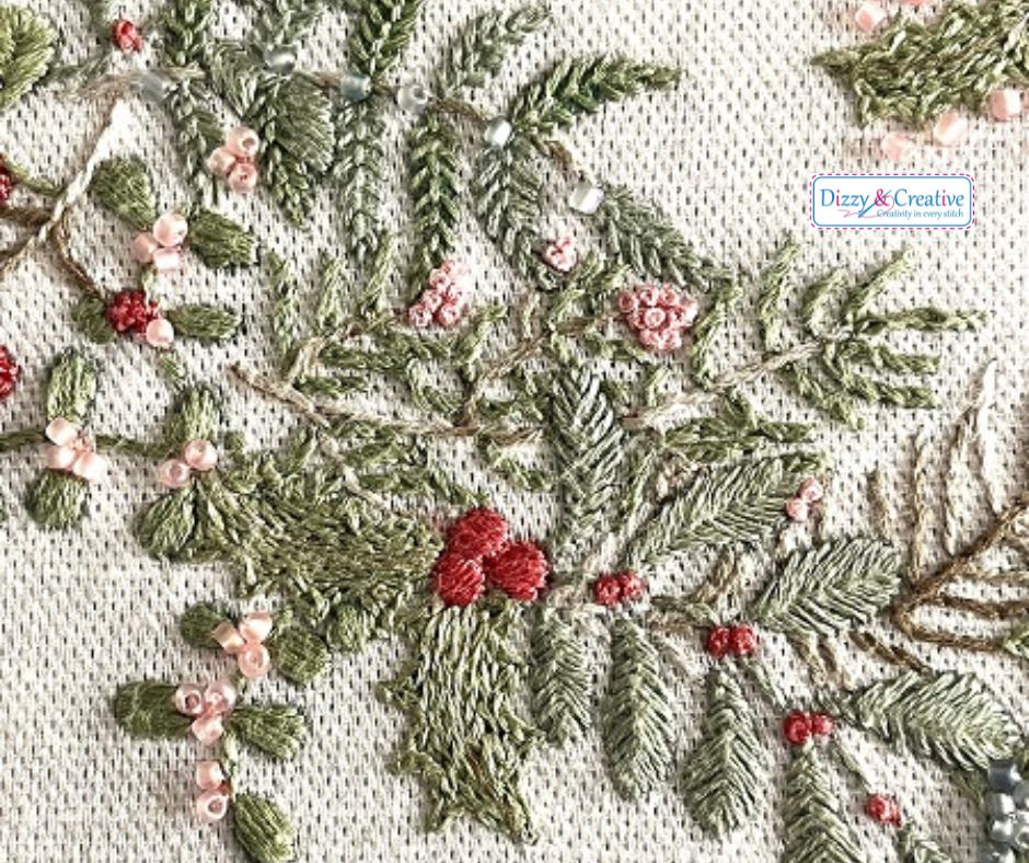 Christmas Wreath Embroidery Project by Dizzy & Creative