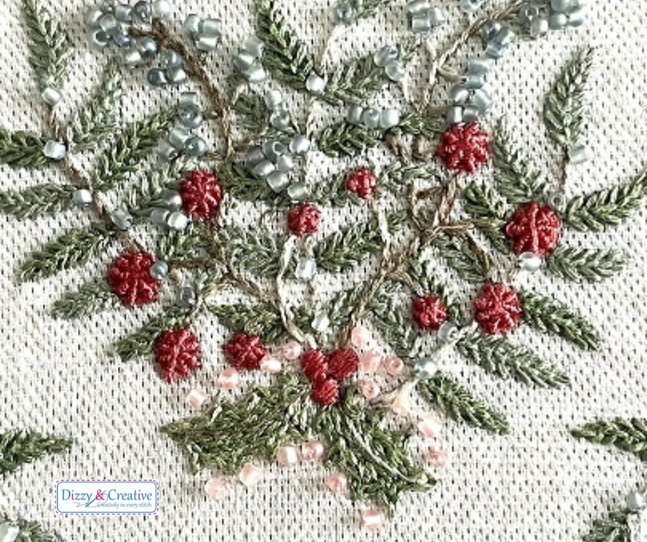 Christmas Wreath Embroidery Project by Dizzy & Creative