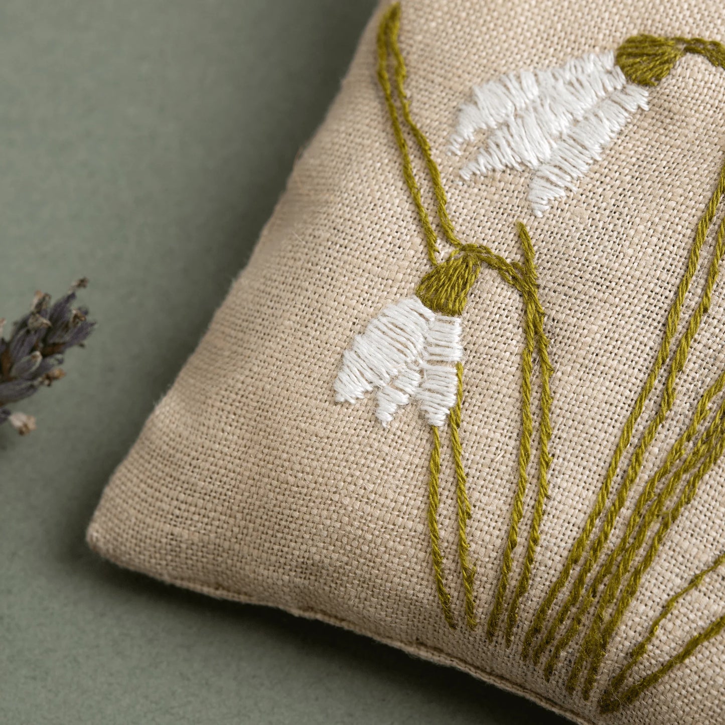 Linen Lavender Bags Embroidery Kit - Spring Garden - by Corinne Lapierre