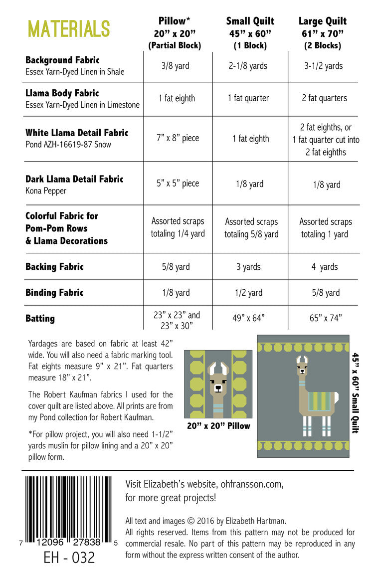 Lloyd & Lola Quilt & Pillow Pattern - by Elizabeth Hartman