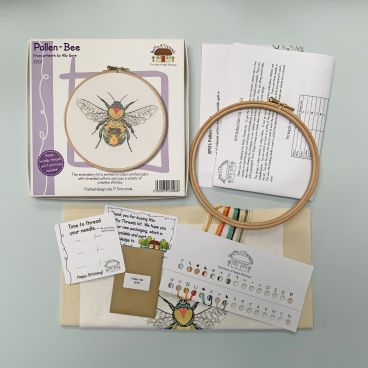 Pollen Bee Embroidery Kit by Bothy Threads