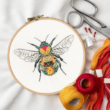 Pollen Bee Embroidery Kit by Bothy Threads