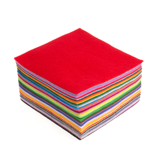 12" Felt Square Bundle - Twelve Mixed Colour Pack