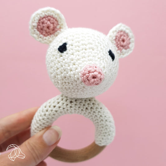 Baby Mouse Rattle - Crochet Kit from Hardicraft
