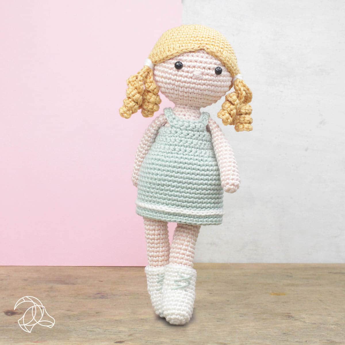 Little Girl in Blue Dress - Doll Crochet Kit - by Hardicraft