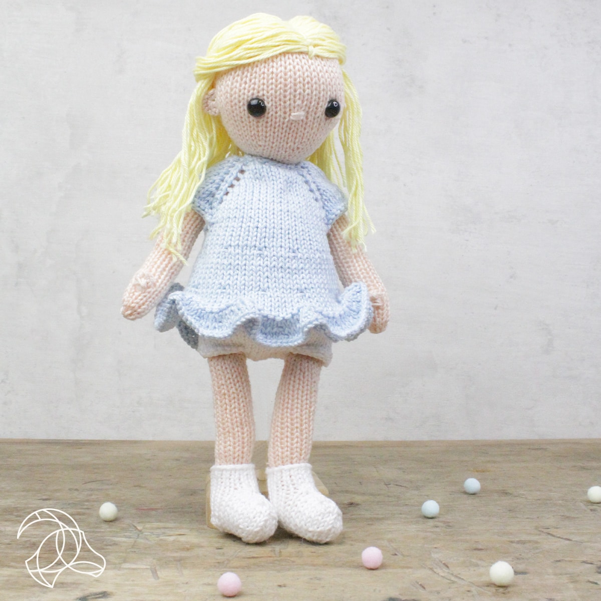 Little Blond Girl Doll Knitting Kit - by Hardicraft