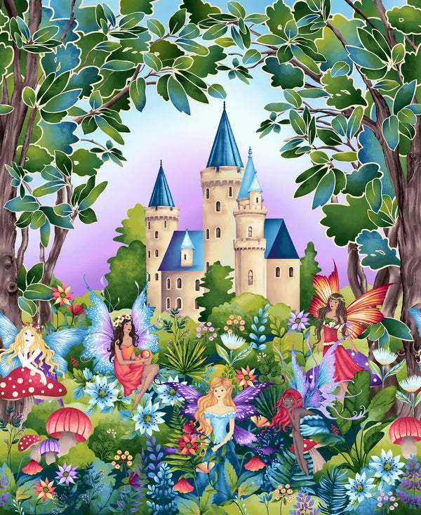 Fairytale Forest - Children's Cot Panel / Quilt Panel / Fabric panel