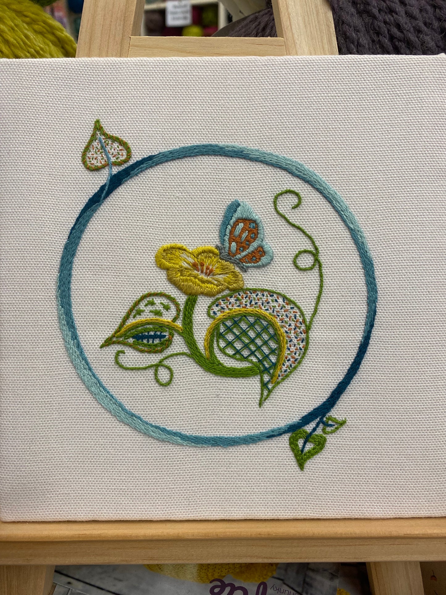 Butterfly on Buttercup Crewel Embroidery Kit by Dizzy & Creative