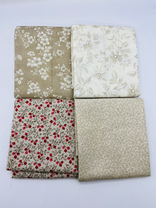 Autumn Colours - Moda Fat Quarter Fabric - Pack of four