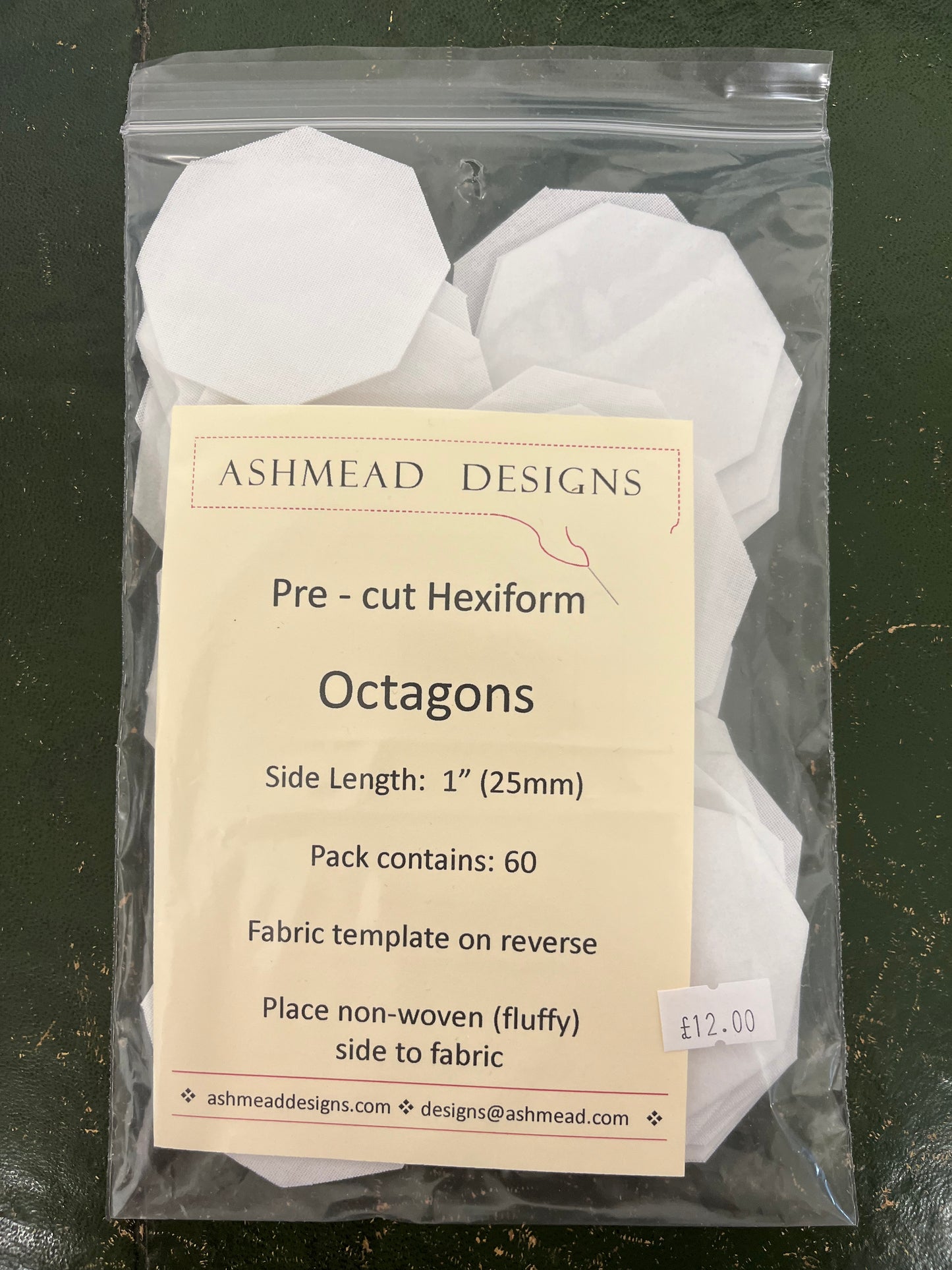Pre Cut Quilting Hexiform Octagons - Pack of 60 - 1 inch (25mm)