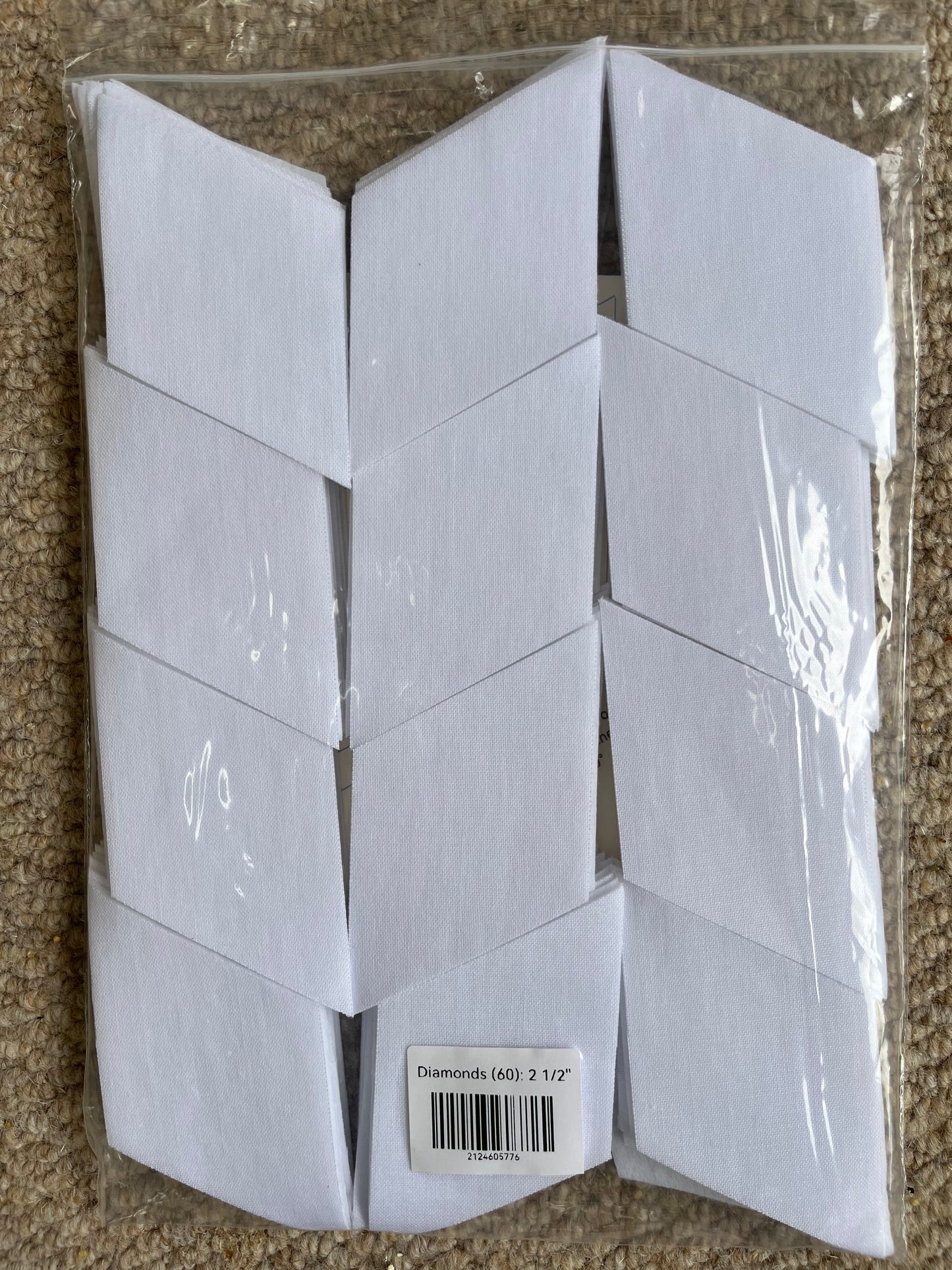 Pre Cut Quilting 60 degree Diamonds - Pack of 90 - 2.5 inch (64mm)