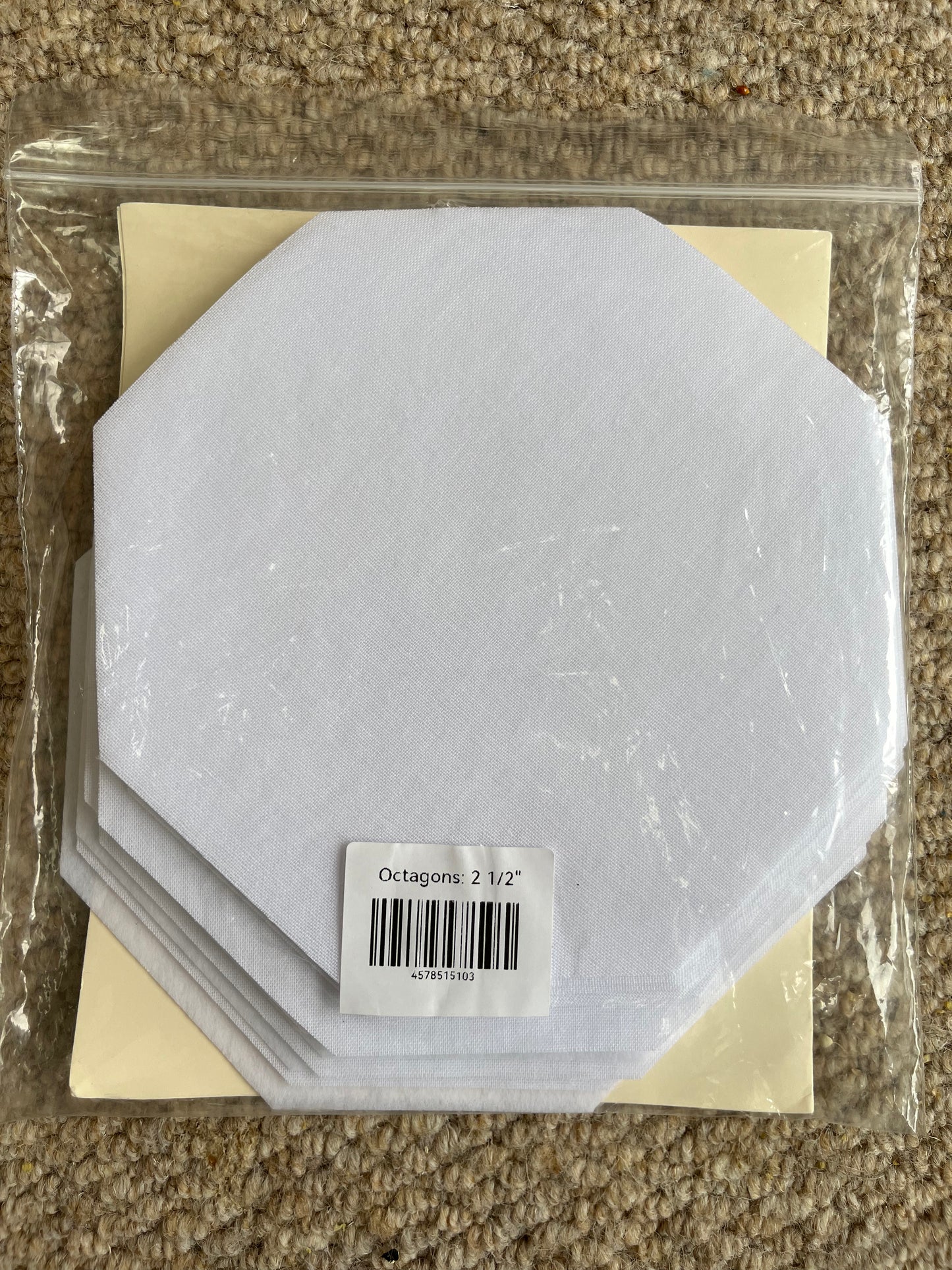 Pre Cut Quilting Hexiform Octagons - Pack of 12 - 2.5 inch (62mm)