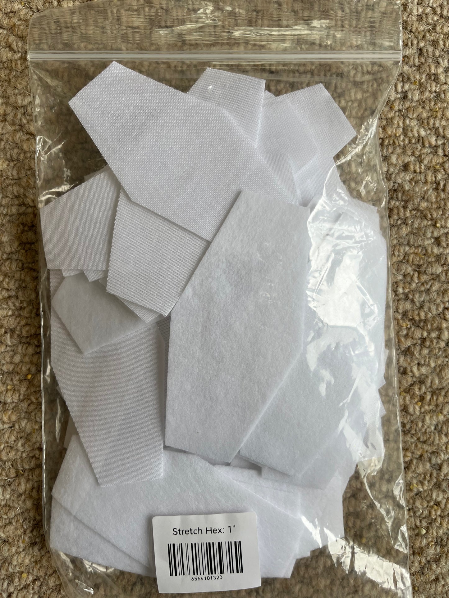 Pre Cut Quilting Hexiform Stretched Hexagons - Pack of 60 - 1 inch (25mm)