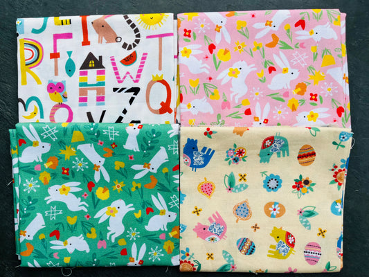 Easter Fabric Fat Quarter Bundle - for Quilting etc