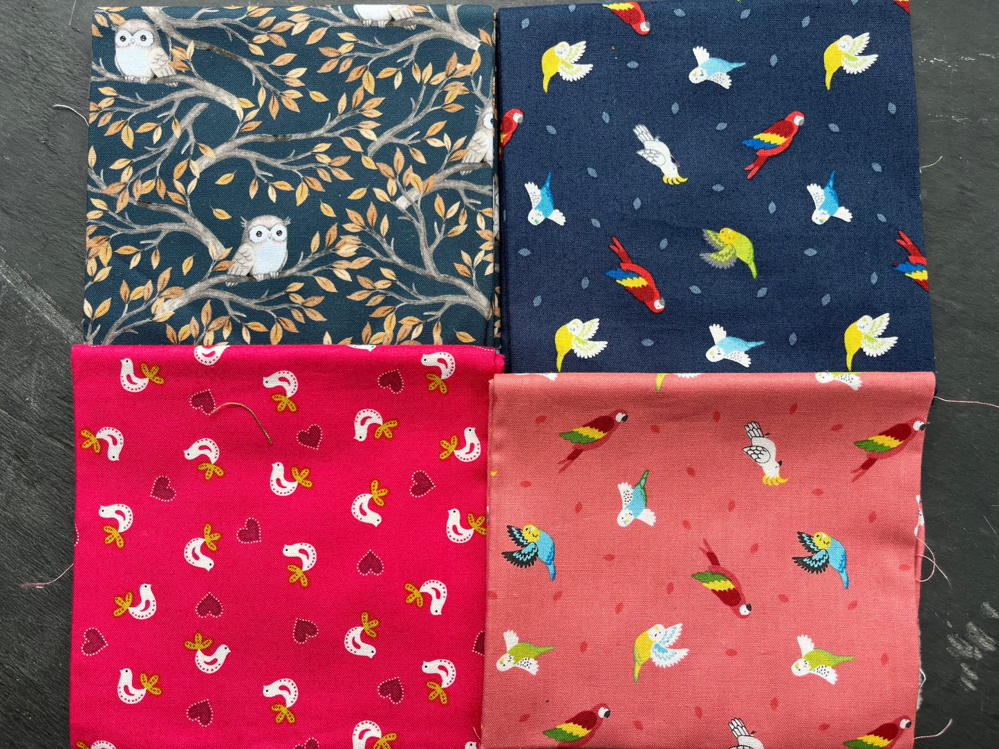 Birds Fabric Fat Quarter Bundle - for Quilting etc
