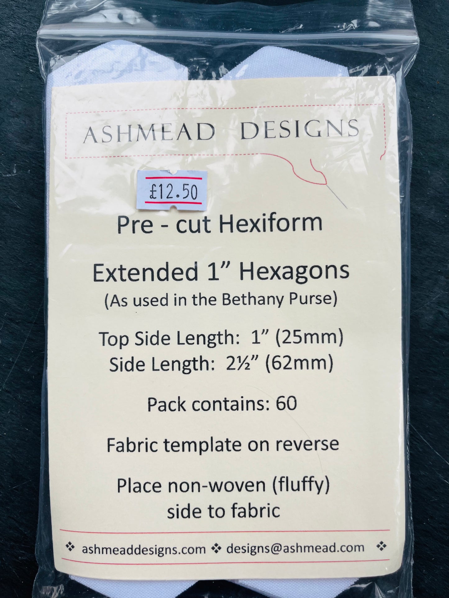 Pre Cut Quilting Extended Hexagons - Pack of 60 - 1 inch (64mm)