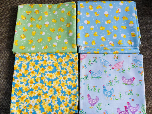 Easter Fabric Fat Quarter Bundle - for Quilting, Crafting Project etc