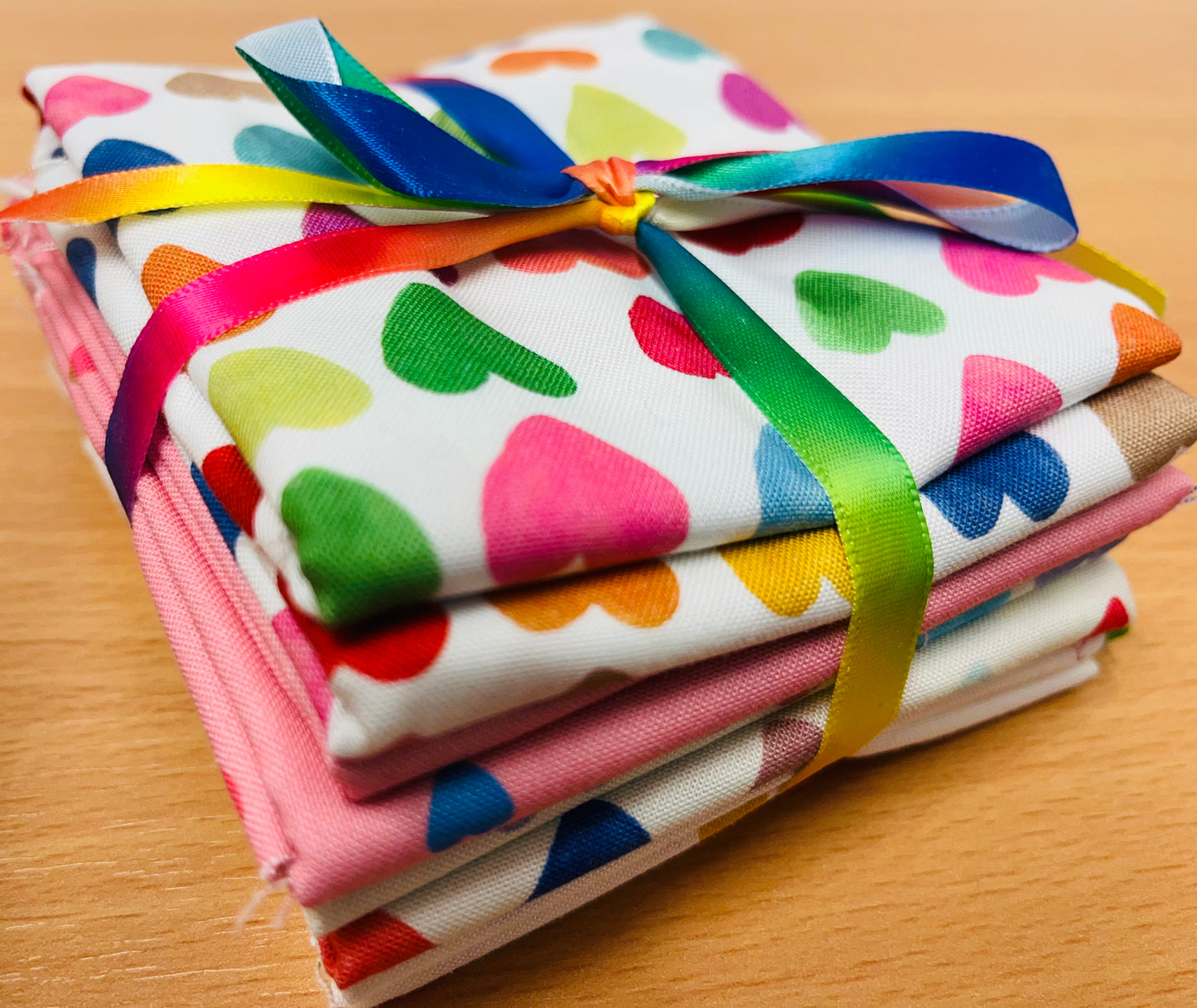 Just Hearts Fabric Fat Quarter Bundle - for Quilting, Crafting Project etc