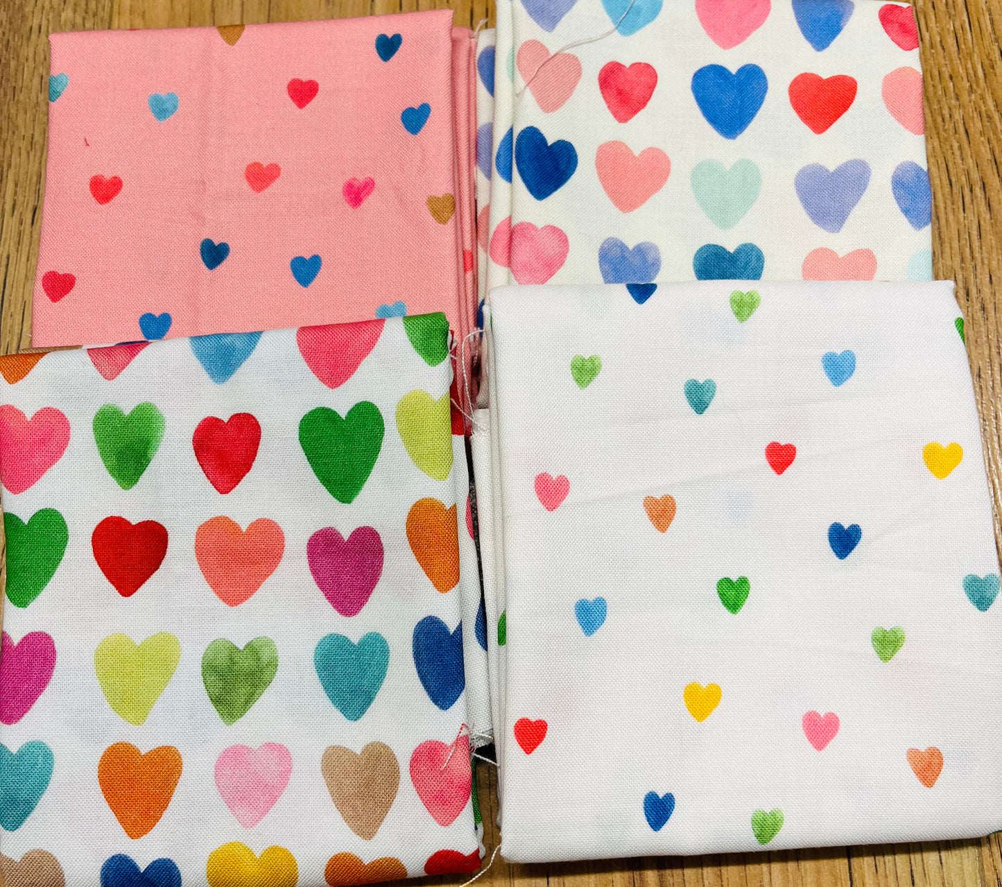 Just Hearts Fabric Fat Quarter Bundle - for Quilting, Crafting Project etc