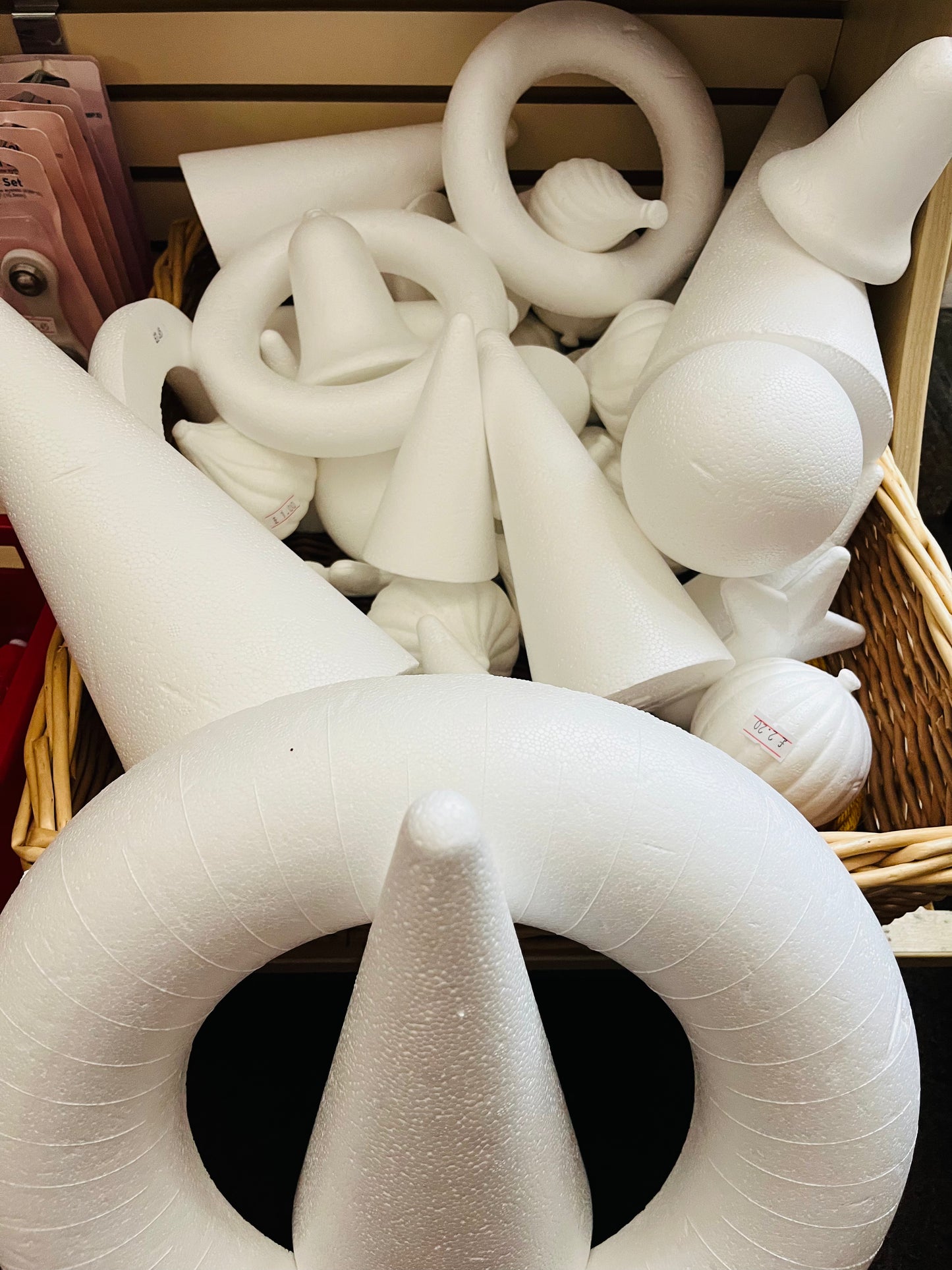 Polystyrene Shapes - for Christmas Wreath & Decorations - Various Sizes & Shapes - In Shop Only