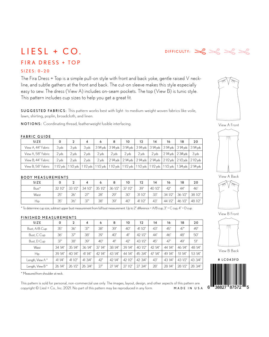 Fira Dress & Top Pattern by Liesl + Co