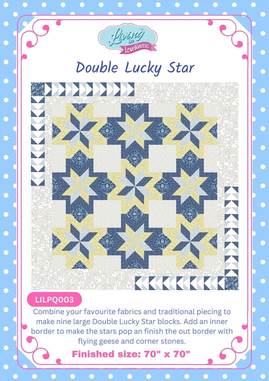 Double Lucky Star Quilt Pattern - by livinginloveliness