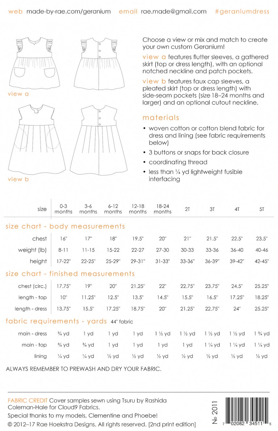 Geranium Girls Dress Small (0 from 5yrs) Pattern from Made By Rae