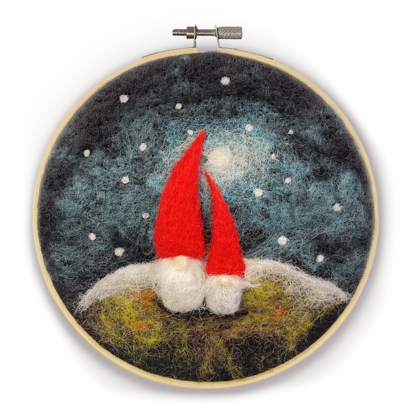 Nordic Gnomes in a Hoop Needle Felting Kit