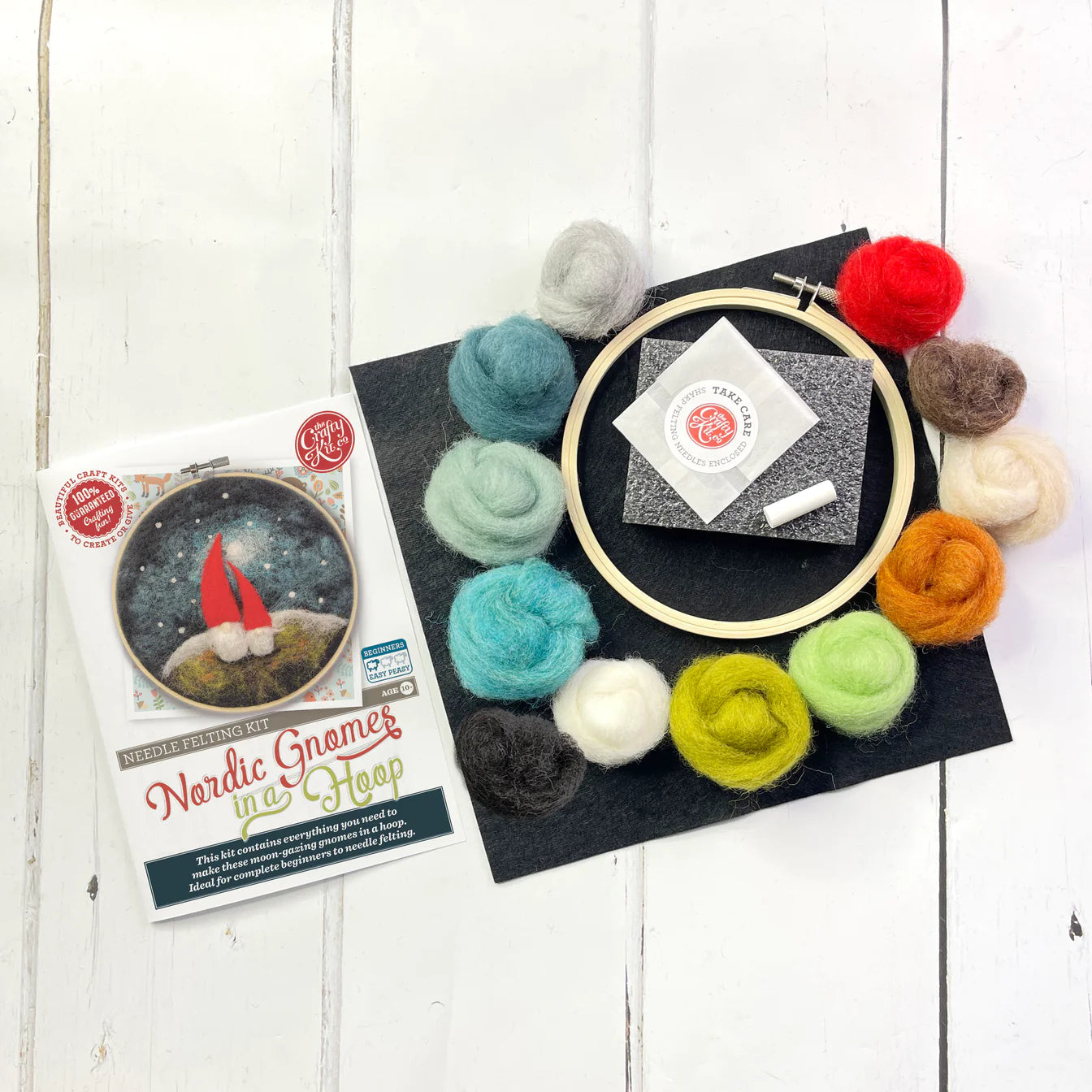 Nordic Gnomes in a Hoop Needle Felting Kit