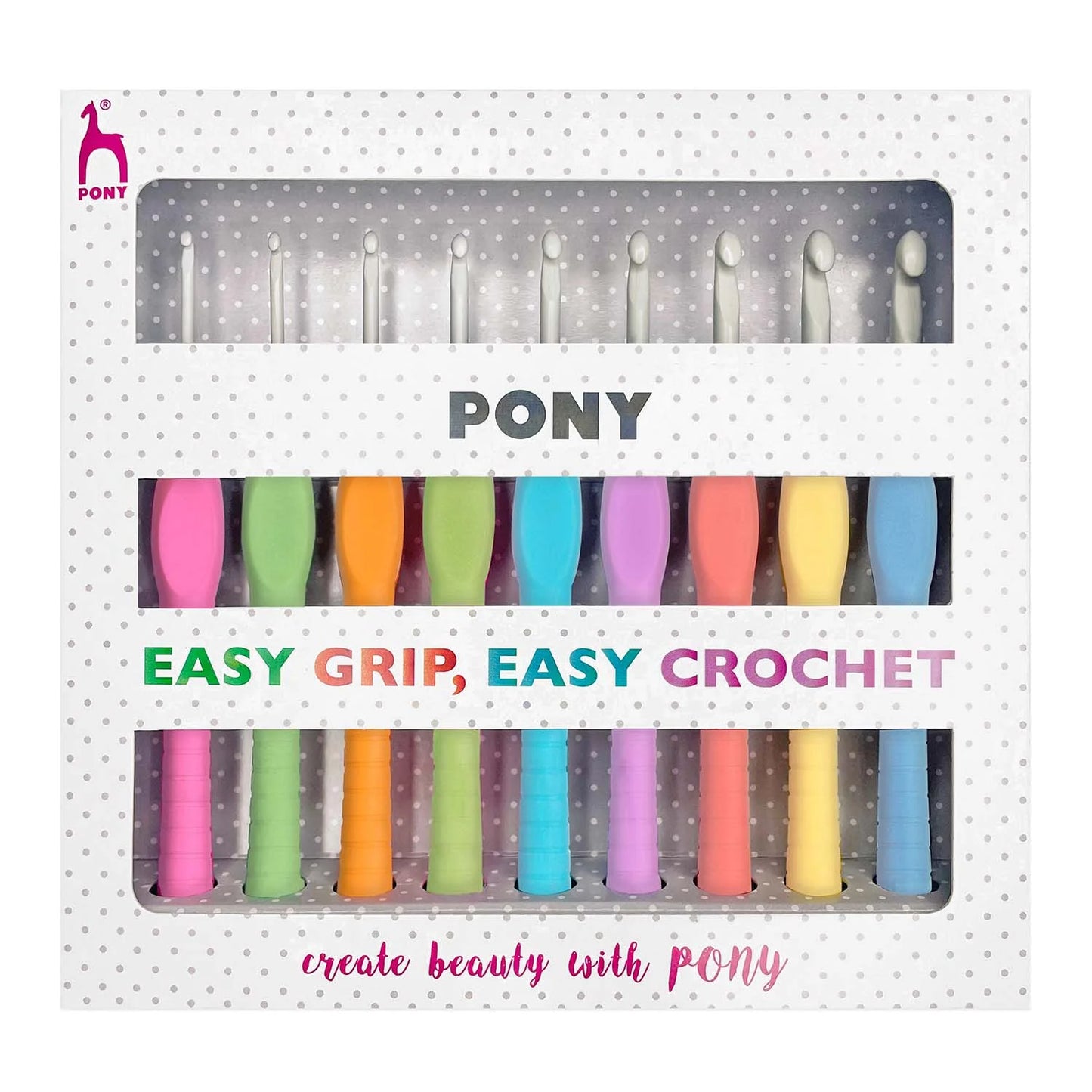 Crochet Hook Sets - Pony Easy Grip - Set of 5 / Set of 9 in Assorted Sizes
