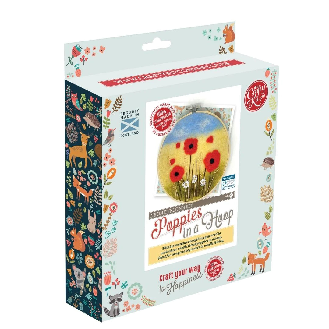 Poppies in a Hoop Needle Felting Kit