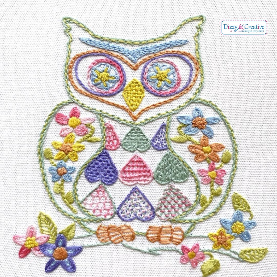 Sally the Spring Owl Embroidery Project