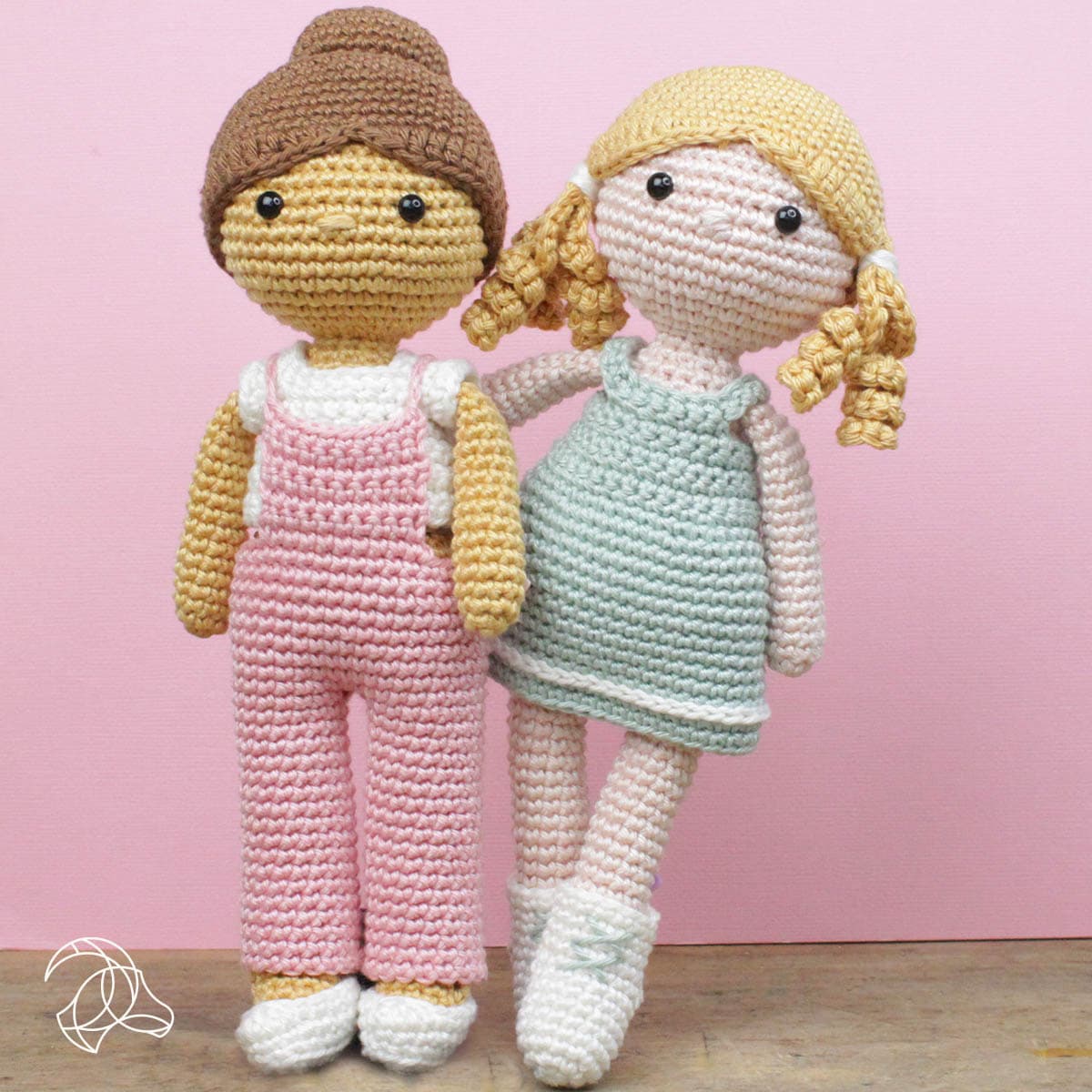 Little Girl in Pink Dungarees - Doll Crochet Kit - by Hardicraft