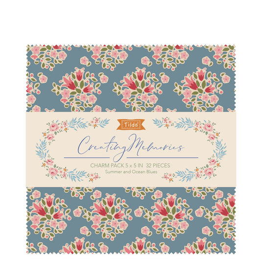 Tilda Charm Pack - 12.5cm x 12.5cm - Summer - 32 Pieces of Fabric