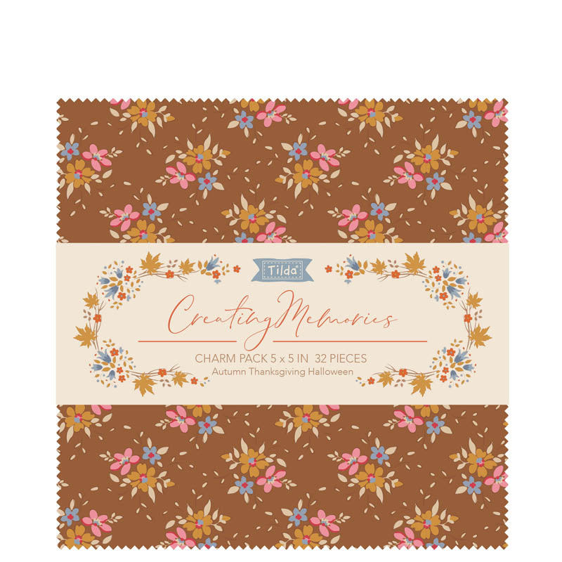 Tilda Charm Pack - 12.5cm x 12.5cm - Autumn - 32 Pieces of Fabric