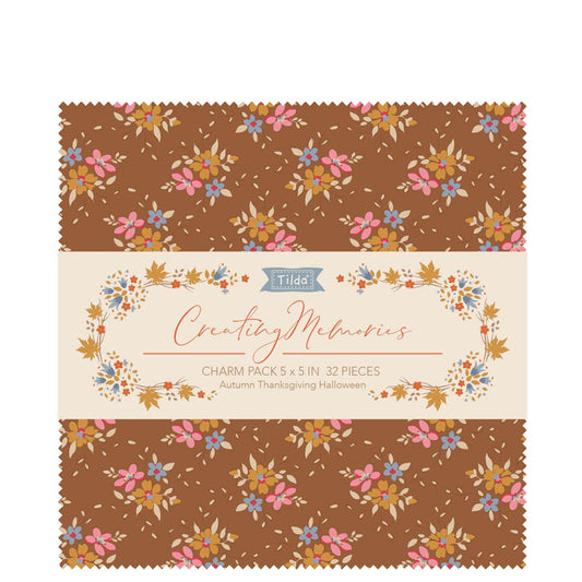 Tilda Charm Pack - 12.5cm x 12.5cm - Autumn - 32 Pieces of Fabric