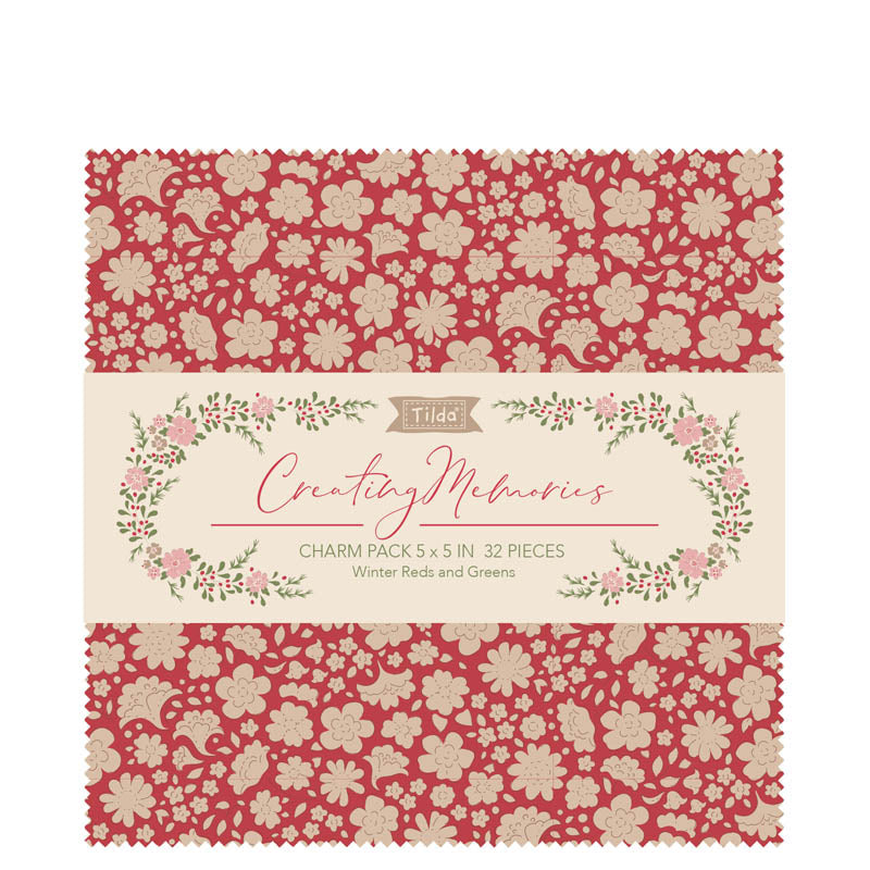 Tilda Charm Pack - 12.5cm x 12.5cm - Winter - 32 Pieces of Fabric